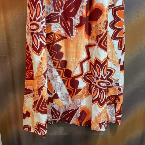 Vintage‎ 60’s petite or tween orange and maroon barkcloth 28” chest 116 - Picture 2 of 6